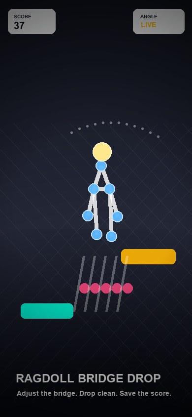 Ragdoll Bridge Drop Mable AI physics puzzle screenshot